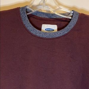 Old Navy Sweatshirt Maroon Gray Ribbed NWT M